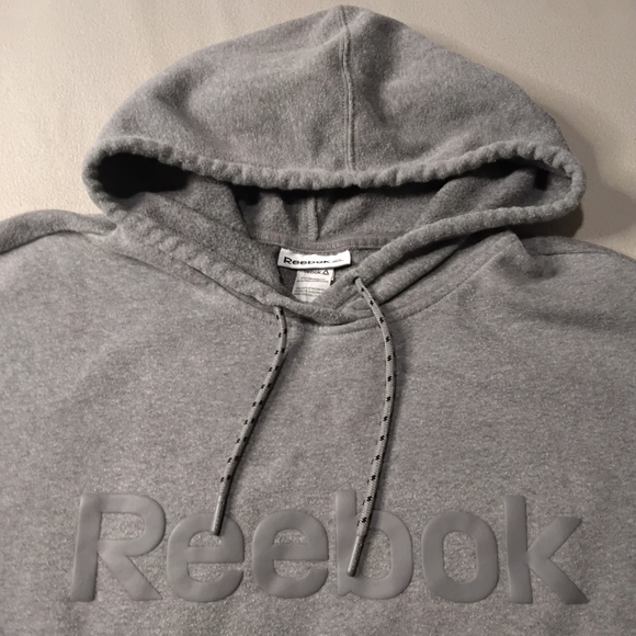 Reebok Womens Gray Hoodie Pullover Sweatshirt Sz XL Zip Pocket. - Picture 5 of 9